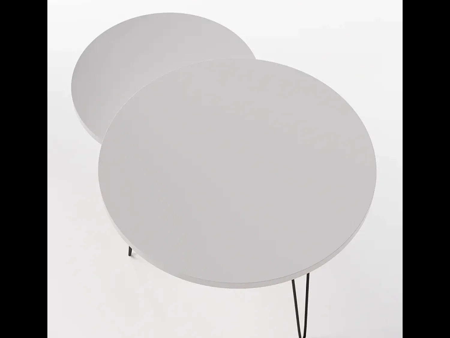 Mesa de centro redonda LAPP conjunto Ø50 + Ø68 cm Cinza^ Mesa De Centro