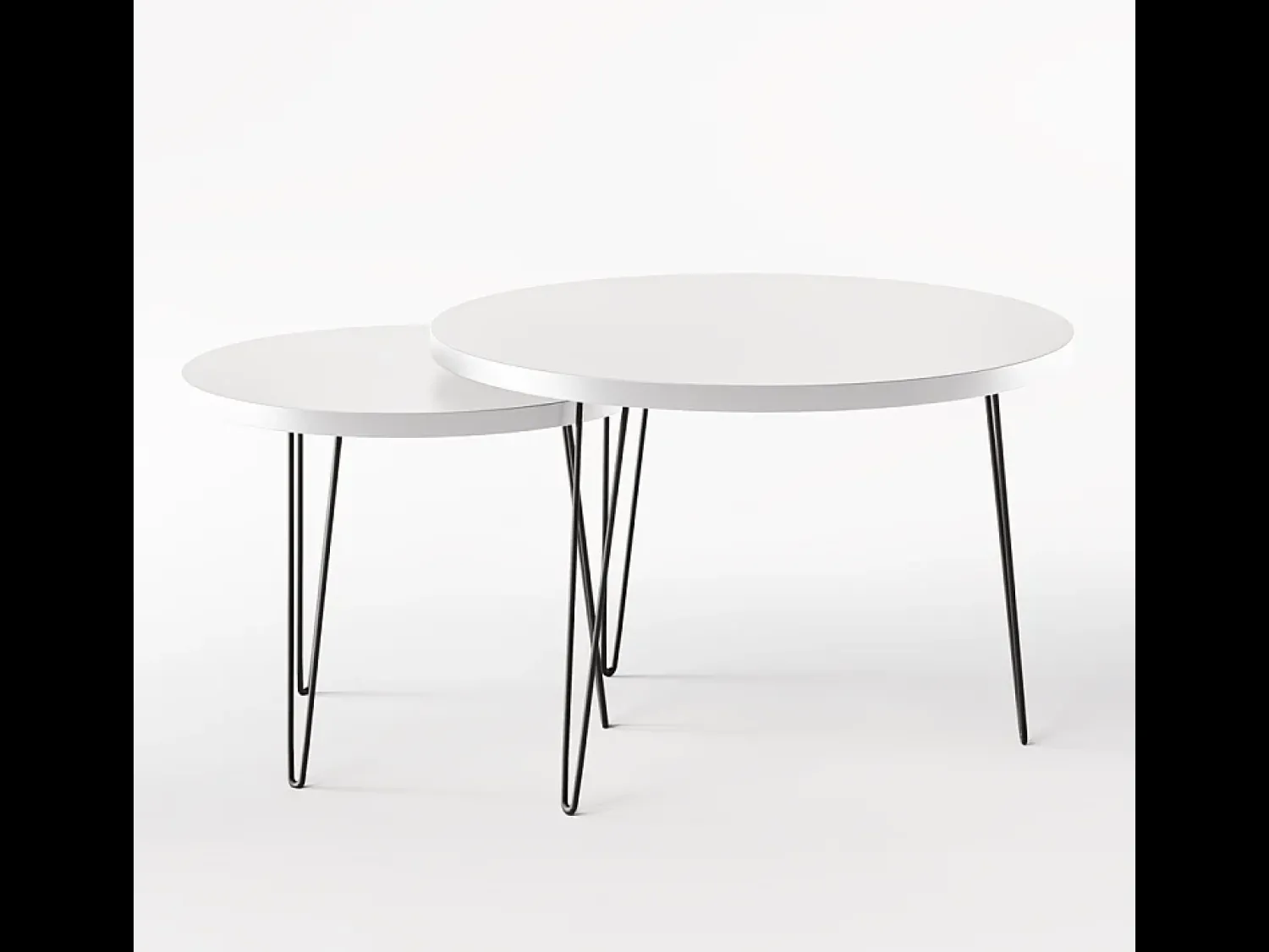 Mesa de centro redonda LAPP conjunto Ø50 + Ø68 cm Cinza^ Mesa De Centro