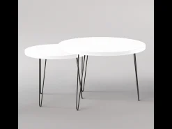 Mesa de centro redonda LAPP conjunto Ø50 + Ø68 cm^ Mesa De Centro