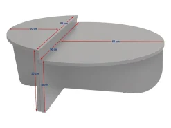 Concept-Usine Mesa de centro redonda modular em pinho atlântico 90cm^ Mesa De Centro