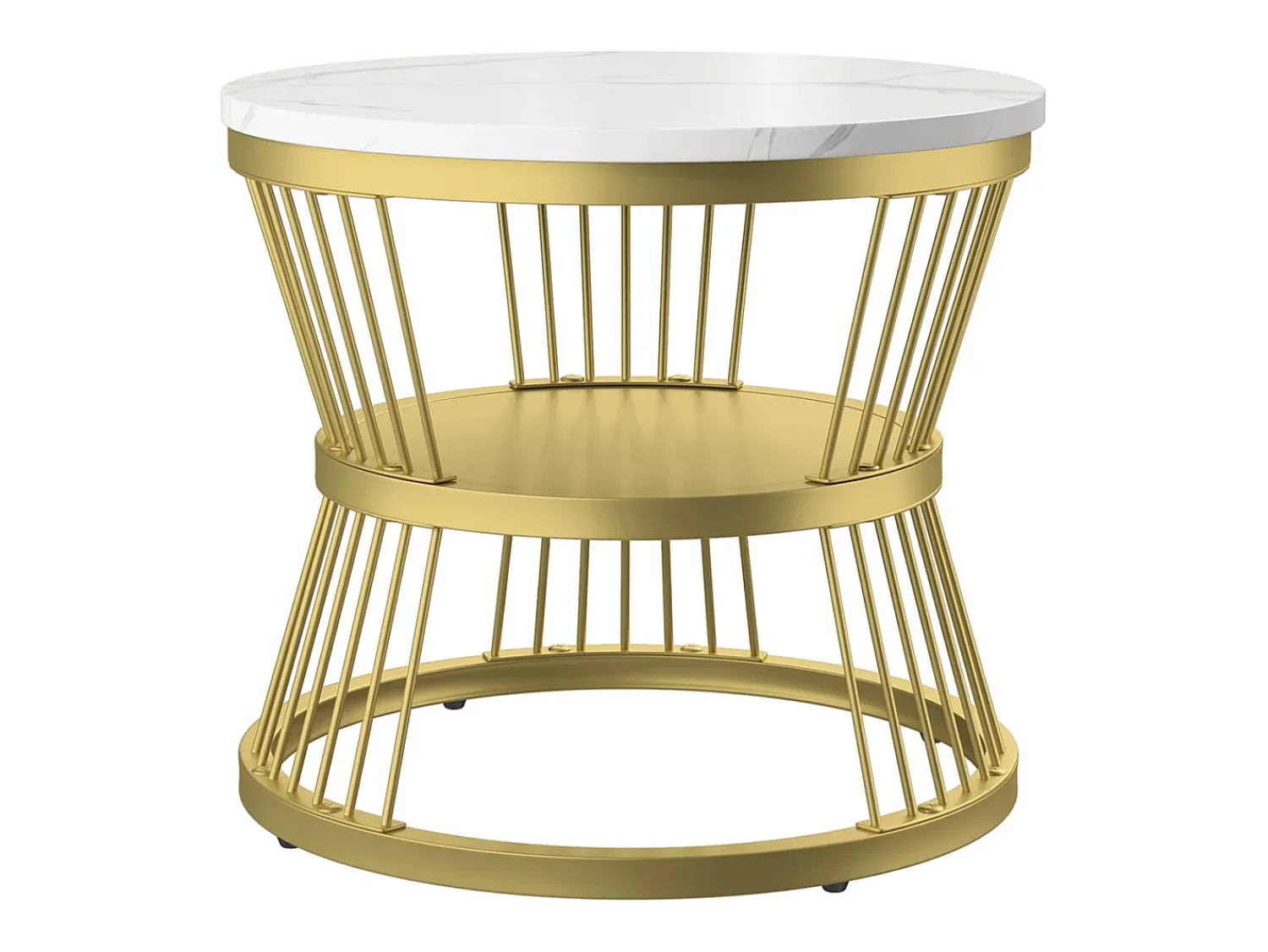 Hot Mesa de centro redonda moderna com encaixe - Estrutura de metal, Mesa grande 70x45 cm, Mesa pequena 45x40 cm Amarelo