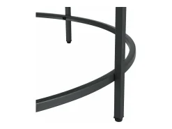 Clearance Helloshop26 Mesa de centro redonda para sala de estar tampo de vidro pés de aço 84 cm preta 03_0006180 Cinzento
