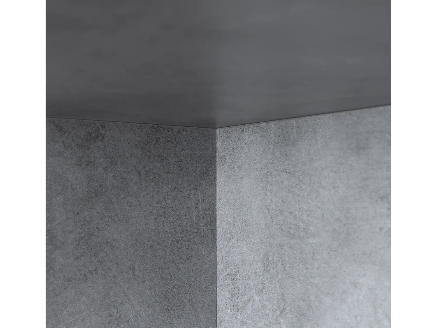 Outlet Mesa de centro redonda, painel laminado efeito microcimento de 80 cm Cinzento