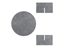 Outlet Mesa de centro redonda, painel laminado efeito microcimento de 80 cm Cinzento