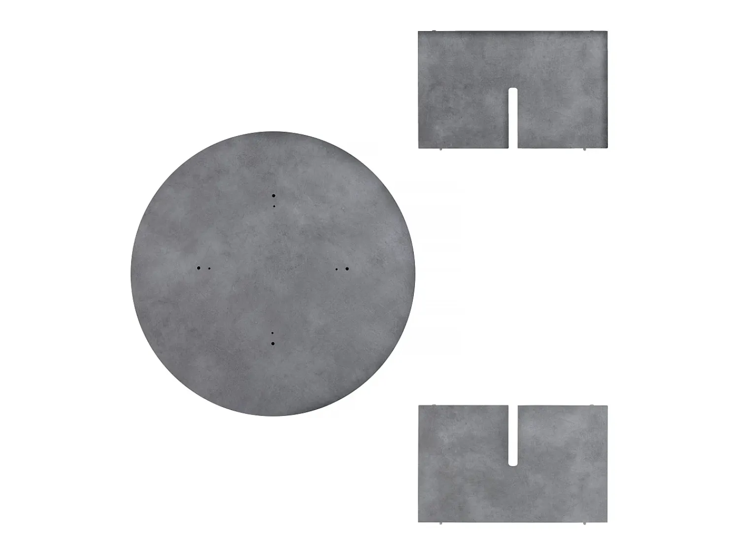 Outlet Mesa de centro redonda, painel laminado efeito microcimento de 80 cm Cinzento