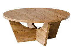 Mesa De Centro* Mesa de centro redonda TORI Ø90 cm Carvalho Craft Castanho