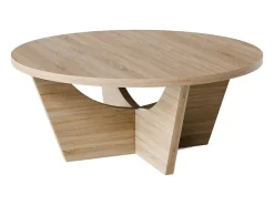 Mesa De Centro* Mesa de centro redonda TORI Ø90 cm Carvalho Sonoma Castanho