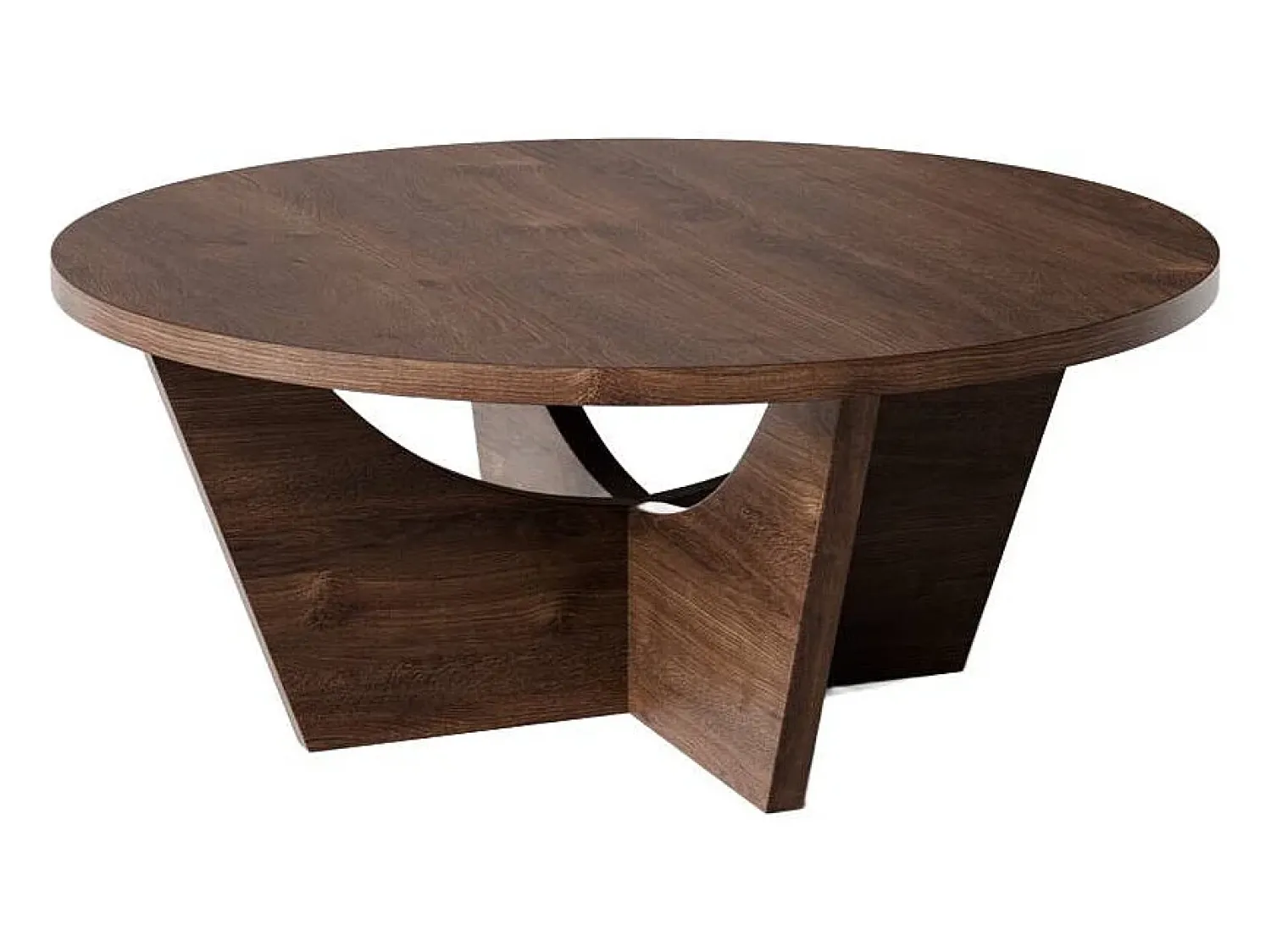 Mesa De Centro* Mesa de centro redonda TORI Ø90 cm Carvalho Chocolate Castanho chocolate