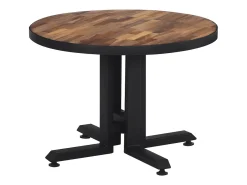 Mesa De Centro| Mesa de centro redonda Ø55x40 cm teca recuperada maciça PT774192 Castanho