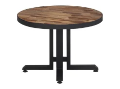 Mesa De Centro| Mesa de centro redonda Ø55x40 cm teca recuperada maciça PT774192 Castanho