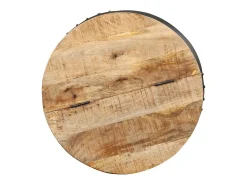 Mesa De Centro|vidaxl Mesa de centro redonda 53x43 cm madeira de mangueira maciça Natural claro