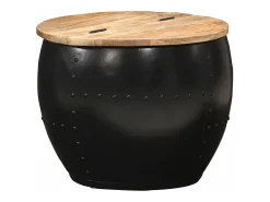 Mesa De Centro|vidaxl Mesa de centro redonda 53x43 cm madeira de mangueira maciça Natural claro