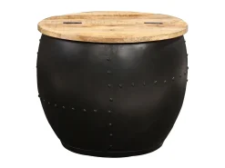 Online Mesa de centro redonda 53x43 cm madeira de mangueira maciça PT781766 Castanho