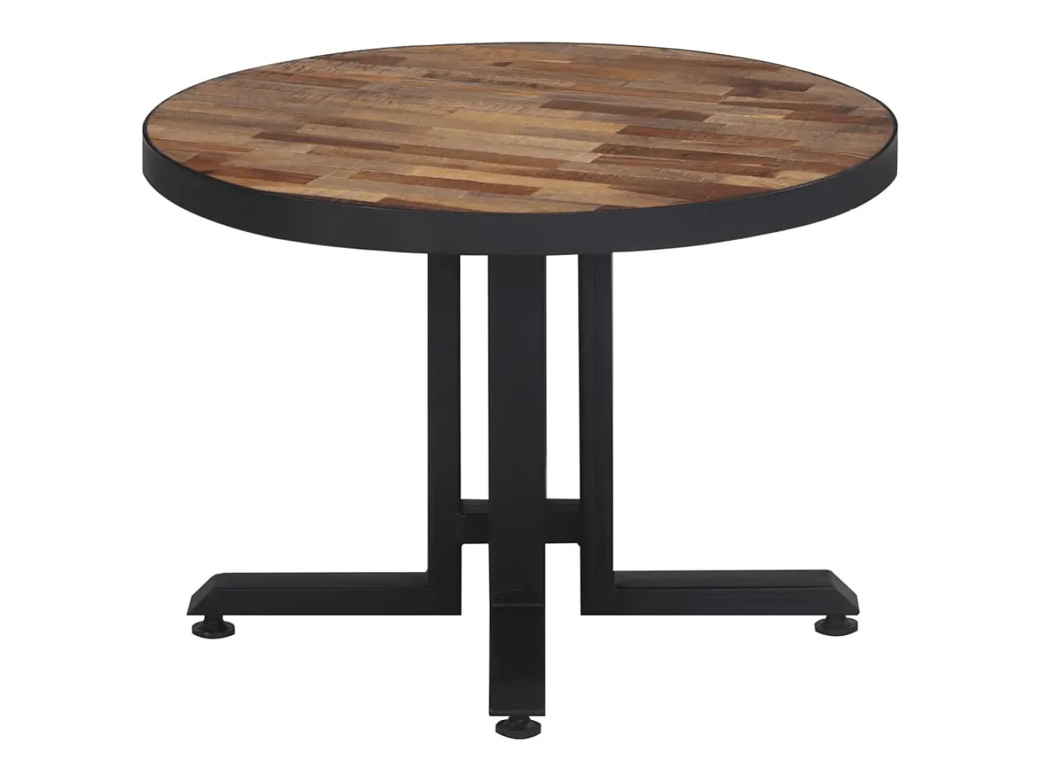 Mesa De Centro*vidaxl Mesa de centro redonda Ø55x40 cm teca recuperada maciça Natural claro