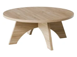 Mesa de centro redonda YUKO Ø90 cm Carvalho Sonoma Castanho
