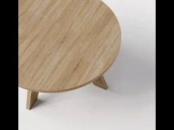 Mesa de centro redonda YUKO Ø90 cm Carvalho Sonoma Castanho