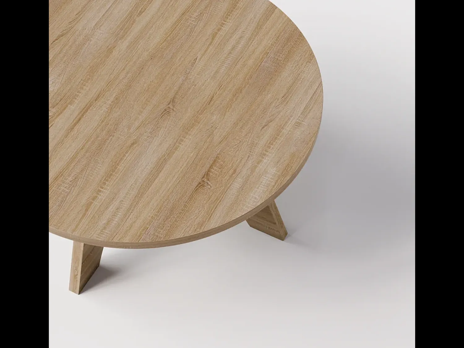 Mesa de centro redonda YUKO Ø90 cm Carvalho Sonoma Castanho