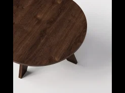 Mesa De Centro| Mesa de centro redonda YUKO Ø90 cm Carvalho Chocolate Castanho chocolate