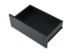 Mesa De Centro| Mesa de centro retangular - Mesa de centro com iluminação LED e 2 gavetas - Tampo em vidro - Preto