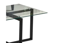 Mesa De Centro| Mesa de centro retangular - Vidro temperado - Metal preto - CHIARA Transparente