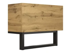 Mesa De Centro|Hauss Spole Mesa de centro retangular 100x50x40cm com gaveta, corpo em madeira preta e natural Preto