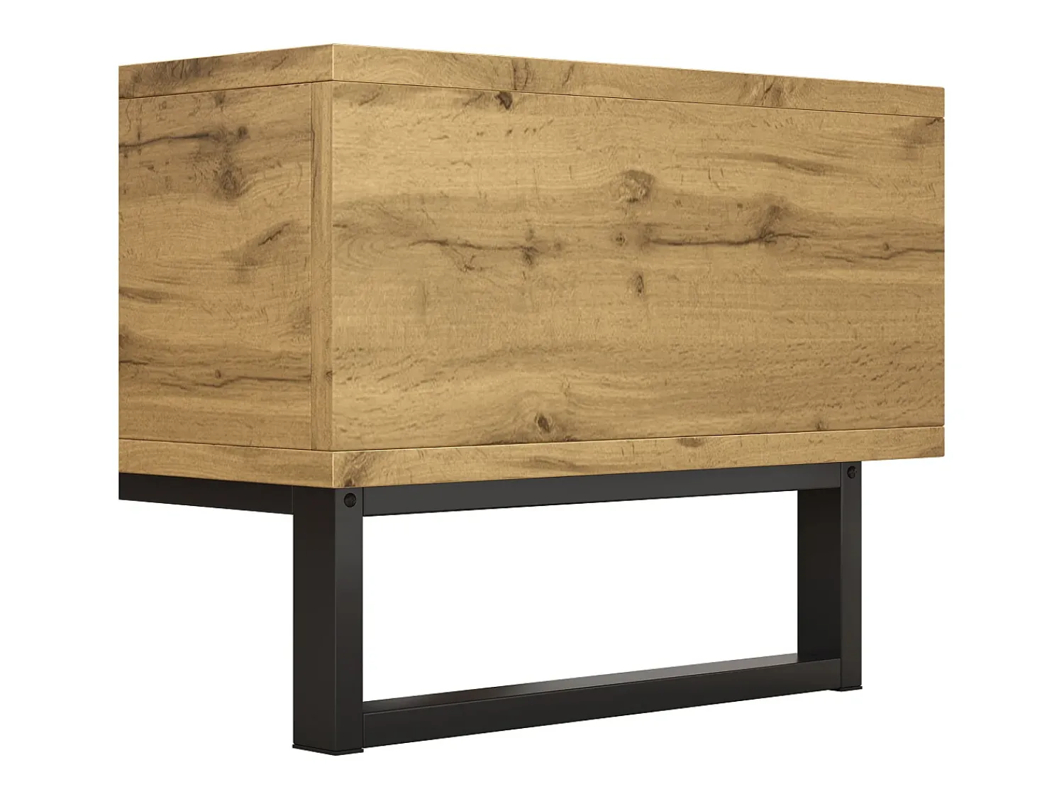 Mesa De Centro|Hauss Spole Mesa de centro retangular 100x50x40cm com gaveta, corpo em madeira preta e natural Preto
