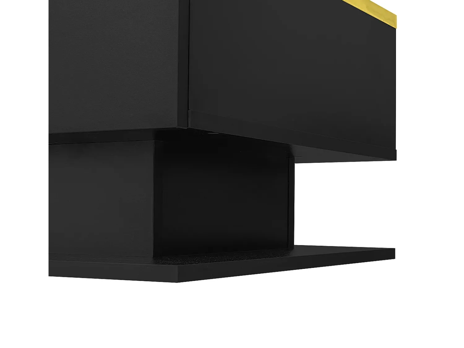 Clearance Hauss Spole Mesa de centro retangular 100x50x32,5cm com compartimento de arrumação, corpo e tampo de vidro, LED incluído Preto