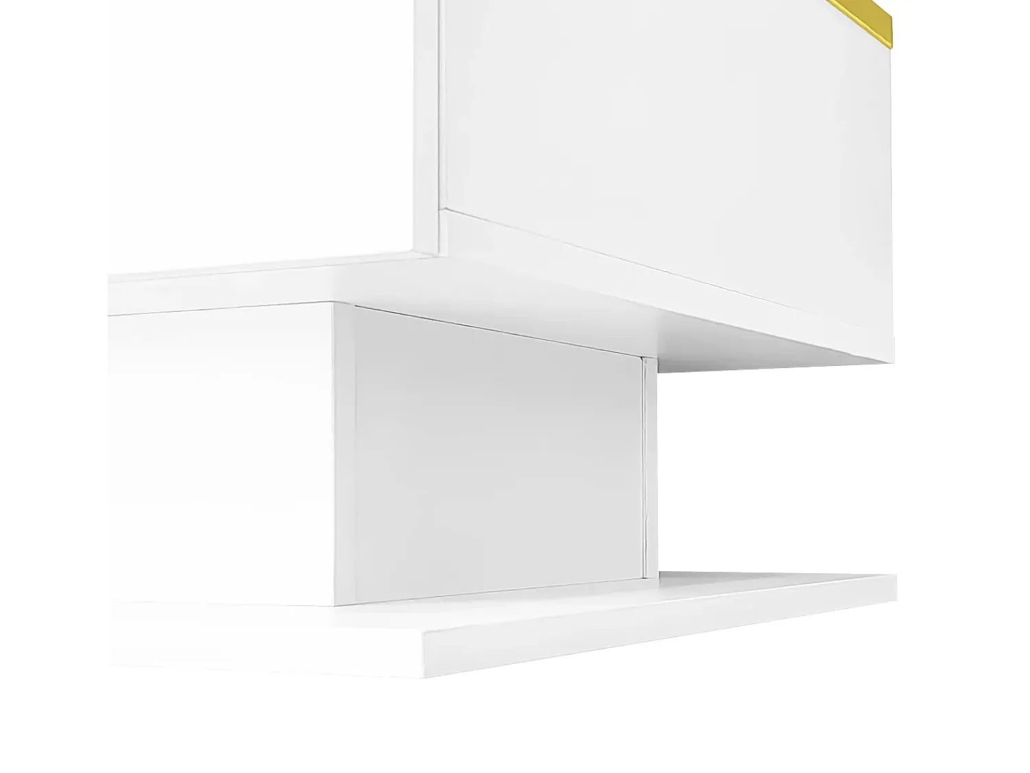 Mesa De Centro|Hauss Spole Mesa de centro retangular 100x50x32,5cm com compartimento de arrumação, corpo e tampo de vidro, LED incluído Branco