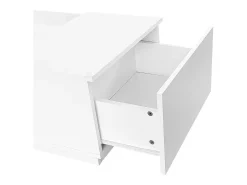 Hauss Spole Mesa de centro retangular 100x50x35,5cm com 2 gavetas laterais e tampo de vidro, LED, branca^ Mesa De Centro