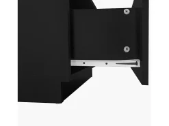 Mesa De Centro|Hauss Spole Mesa de centro retangular 100x50x35,5cm com 2 gavetas laterais e tampo de vidro, LED, preta Preto