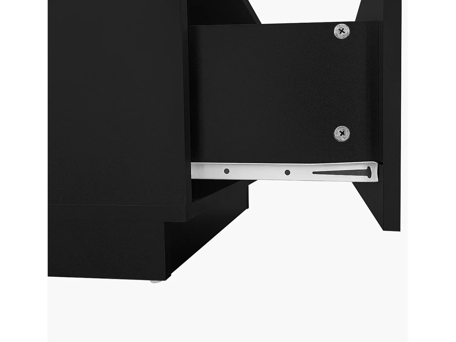 Mesa De Centro|Hauss Spole Mesa de centro retangular 100x50x35,5cm com 2 gavetas laterais e tampo de vidro, LED, preta Preto