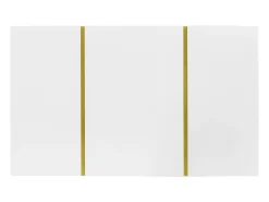 Outlet Mesa de centro retangular com 2 gavetas, mesa de centro de madeira com detalhes dourados, branca Branco
