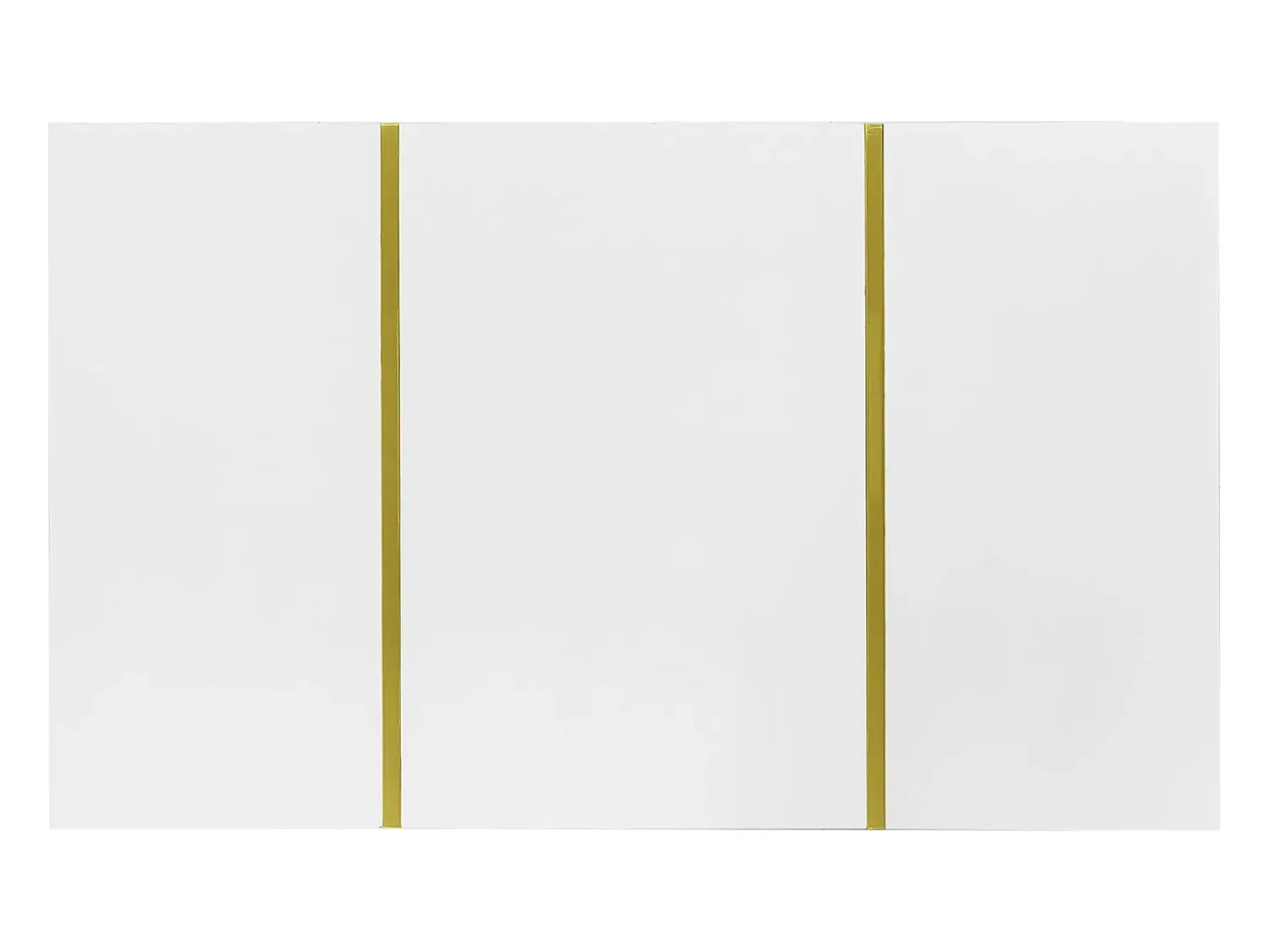 Outlet Mesa de centro retangular com 2 gavetas, mesa de centro de madeira com detalhes dourados, branca Branco