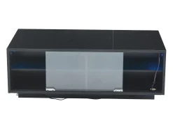 Mesa De Centro*Hauss Spole Mesa de centro retangular 94x50x34cm com 2 gavetas, LED incluído, corpo em laca preta brilhante Preto