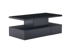 Mesa De Centro|Hauss Spole Mesa de centro retangular moderna lacada a com gaveta e LED Preto