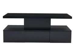 Mesa De Centro|Hauss Spole Mesa de centro retangular moderna lacada a com gaveta e LED Preto