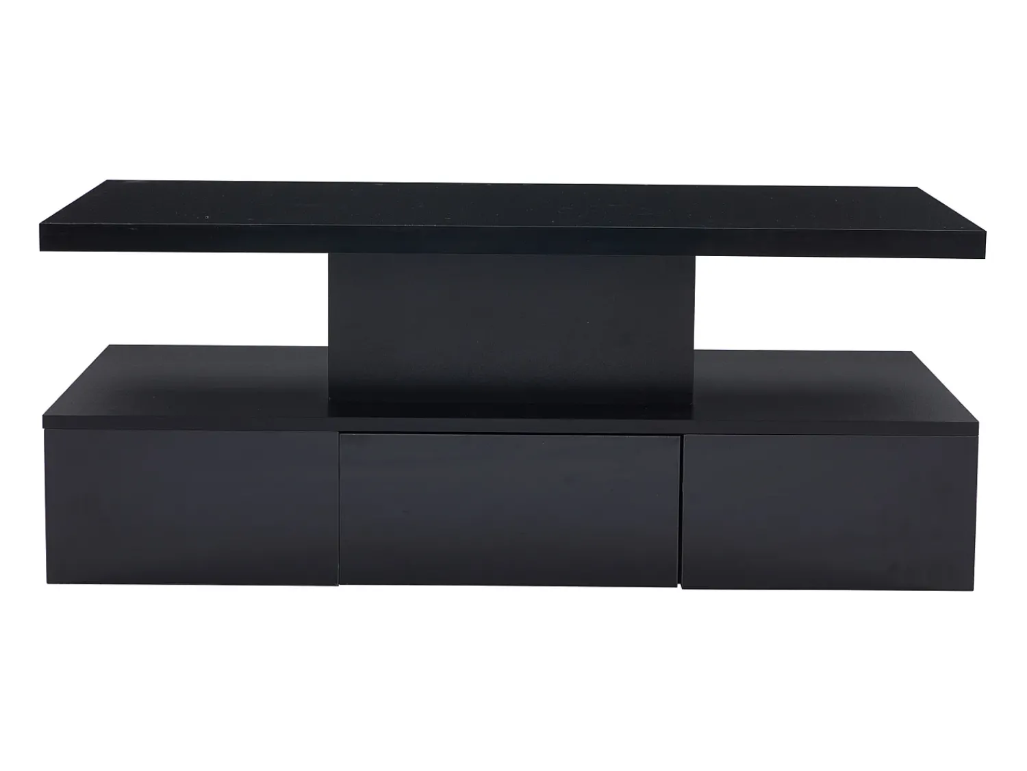 Mesa De Centro|Hauss Spole Mesa de centro retangular moderna lacada a com gaveta e LED Preto