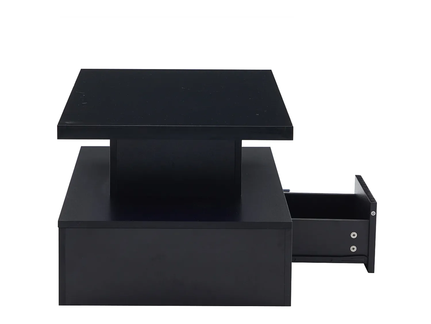 Mesa De Centro|Hauss Spole Mesa de centro retangular moderna lacada a com gaveta e LED Preto