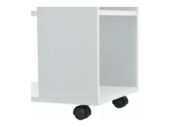 Helloshop26 Mesa de centro retangular com rodízios para sala de estar móvel elegante com prateleira de armazenamento 60 x 70 x 35 cm branca 03_0006173^ Mesa De Apoio