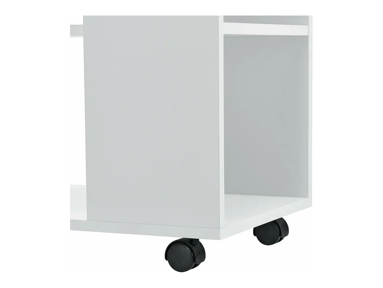 Helloshop26 Mesa de centro retangular com rodízios para sala de estar móvel elegante com prateleira de armazenamento 60 x 70 x 35 cm branca 03_0006173^ Mesa De Apoio
