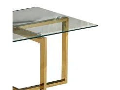 New Mesa de centro retangular - Vidro temperado - Metal dourado - CHIARA Transparente