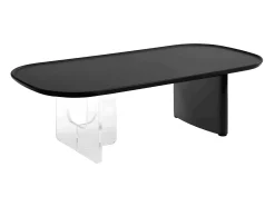Mesa De Centro|Vente-unique Mesa de centro retangular em MDF e acrílico - RASIA Preto