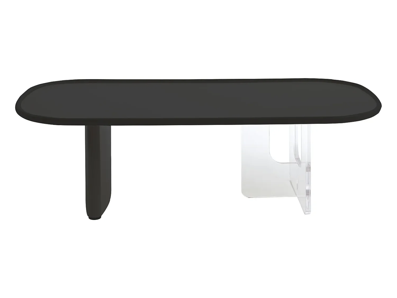 Mesa De Centro|Vente-unique Mesa de centro retangular em MDF e acrílico - RASIA Preto