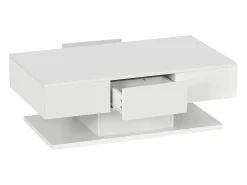 Merax Mesa de centro retangular com 2 gavetas - aglomerado de madeira - estilo moderno -^ Mesa De Centro