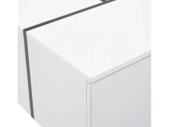 Mesa de centro retangular branca - Mesa de centro com 4 gavetas e tampo deslizante - para sala de estar^ Mesa De Centro