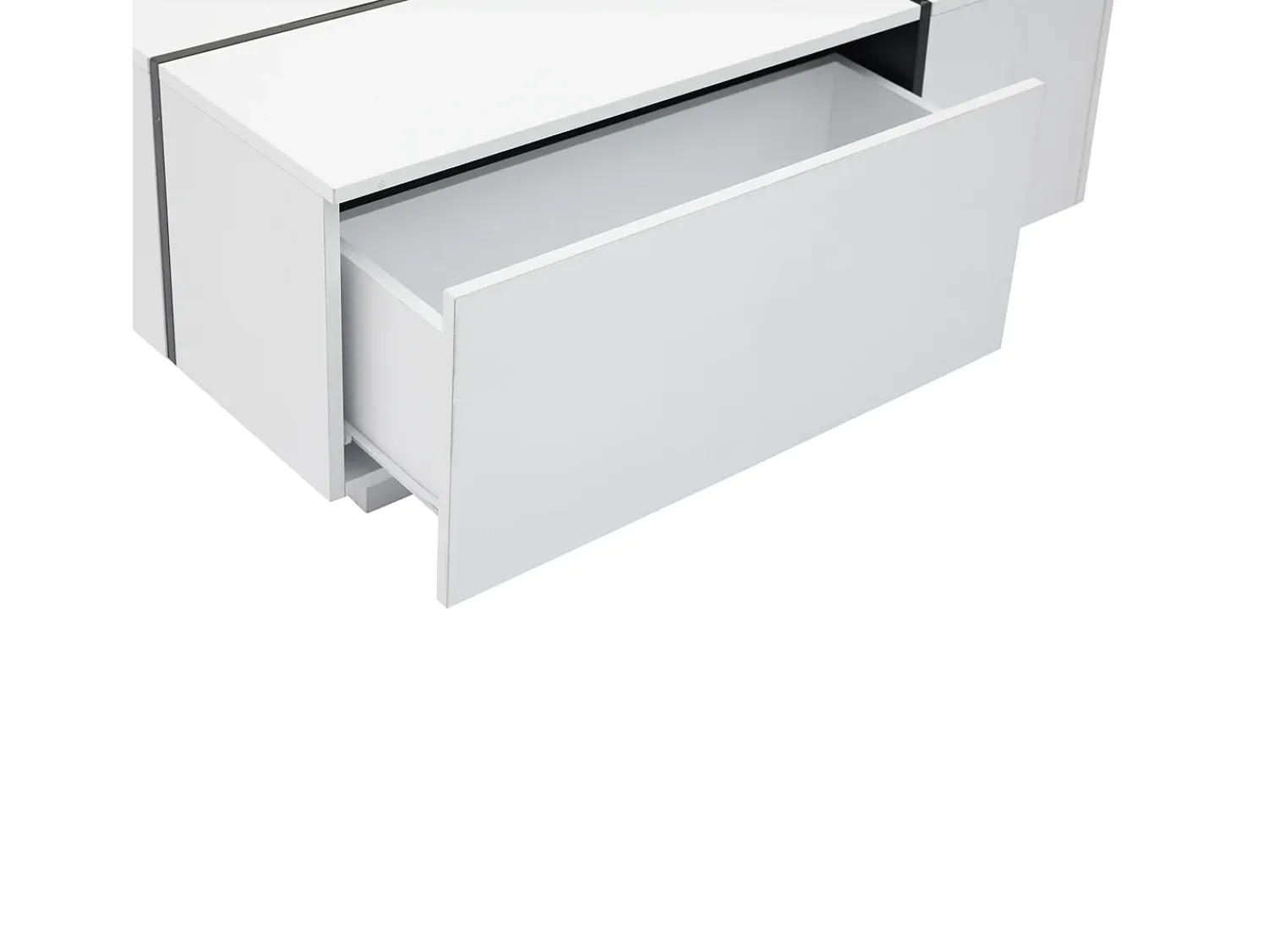 Mesa de centro retangular branca - Mesa de centro com 4 gavetas e tampo deslizante - para sala de estar^ Mesa De Centro