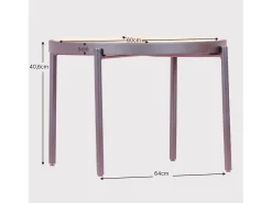 Discount Nest Dream Mesa de centro retrô com detalhes em rattan natural (60cm) - North - Preto