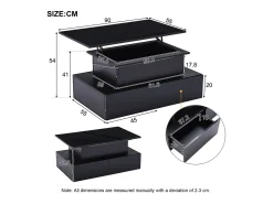 ModernLuxe Mesa de centro reveladora com LED - 4 gavetas -^ Mesa De Centro