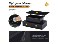 ModernLuxe Mesa de centro reveladora com LED - 4 gavetas -^ Mesa De Centro