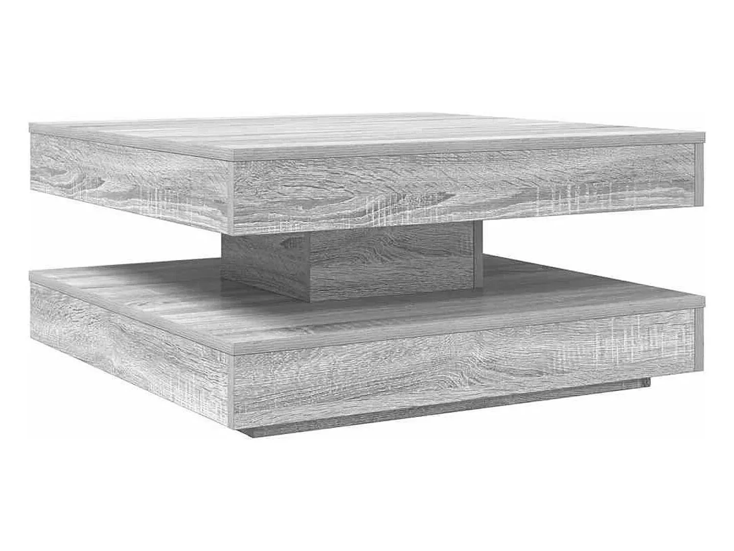 Mesa De Centro|vidaxl Mesa de centro rotativa a 360 graus 70x70x34,5 cm sonoma cinza Cinzento claro